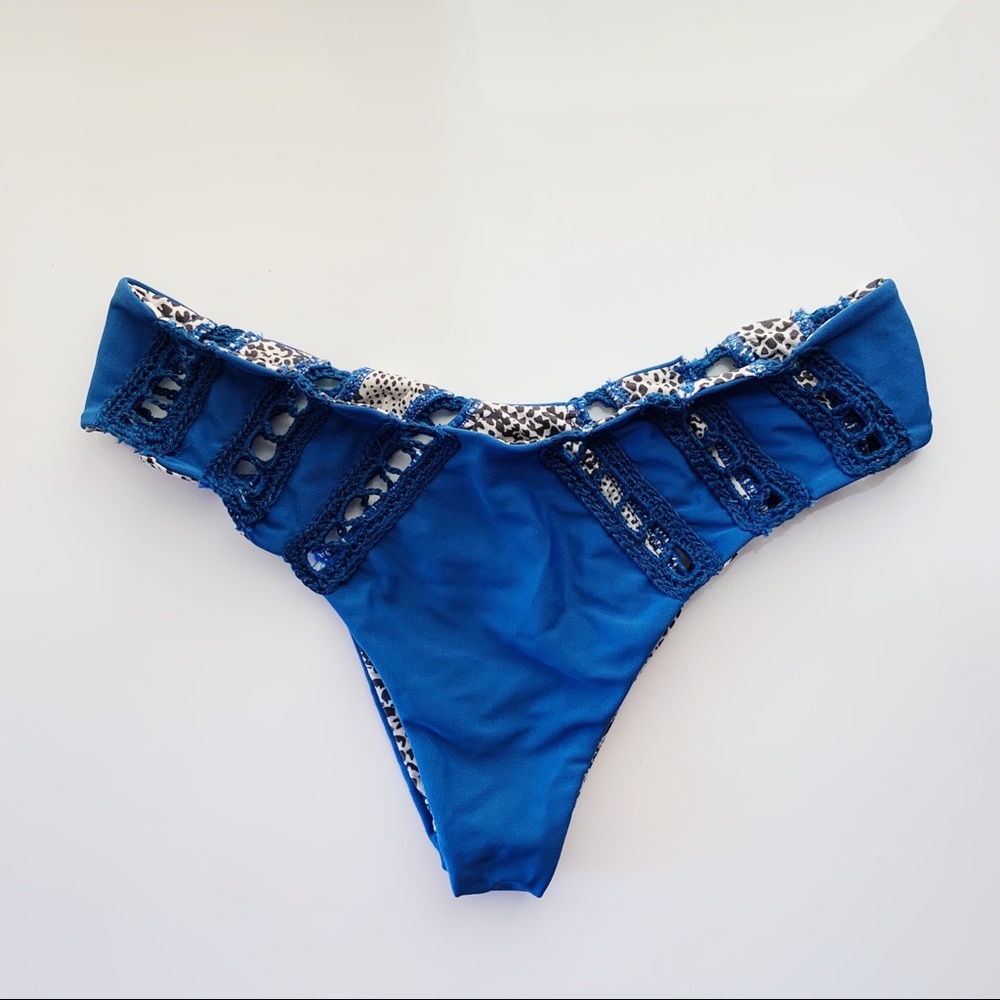 Acacia Chuns Crochet Bikini Blue Bottom